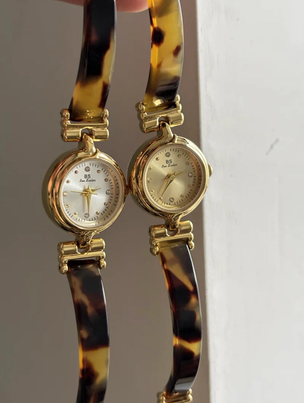 Irregular Resin Chic Round Brown Bracelet Watch