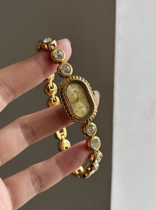 Vintage Oval Dial Jewelry Bracelet Watch