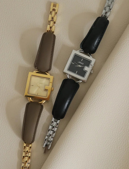 Square Premium Classic Leather Women's Watch