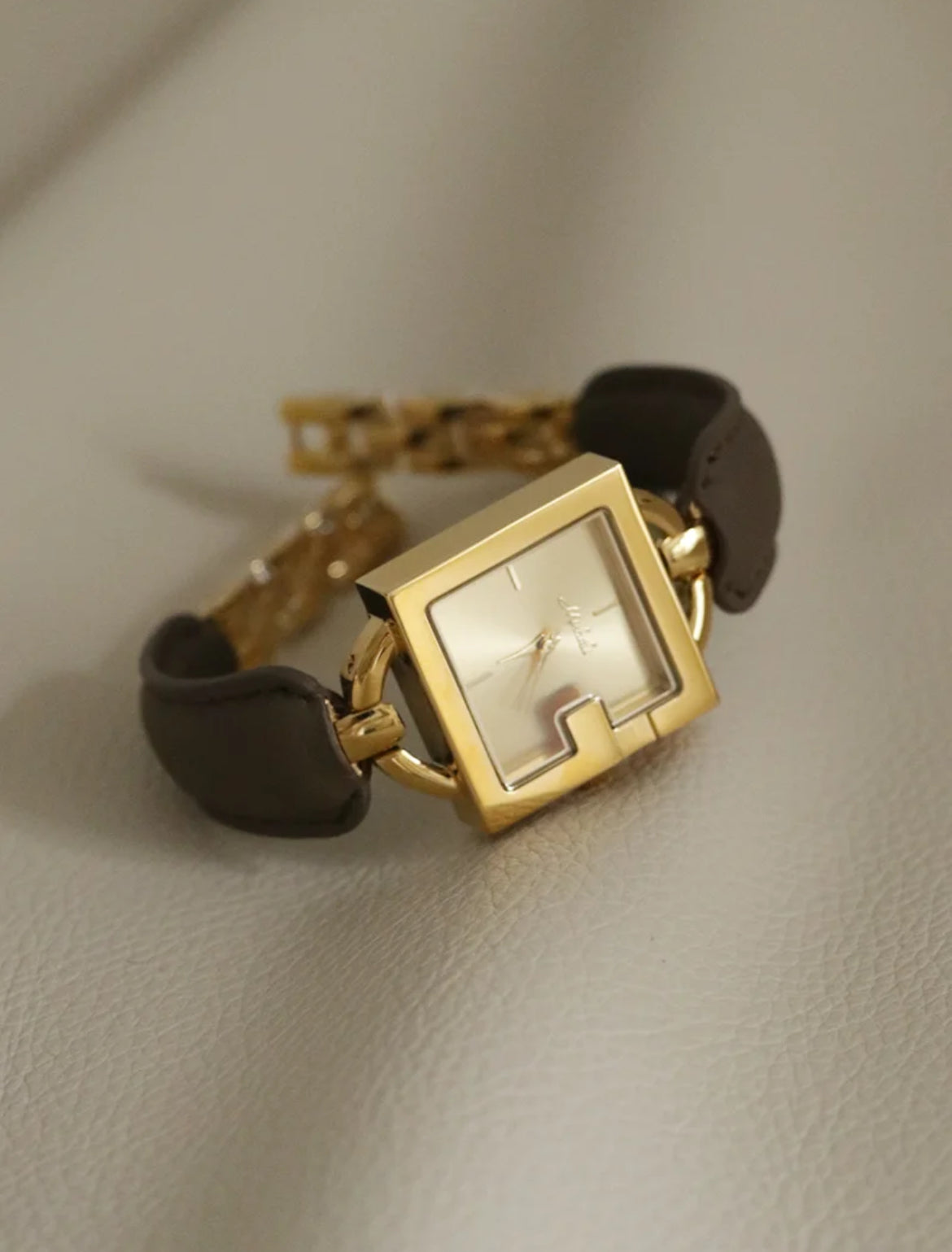 Square Premium Classic Leather Women's Watch