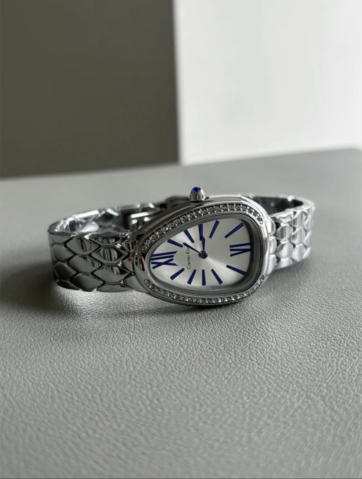 Classic Silver Snake Head Shape Bracelet Watch