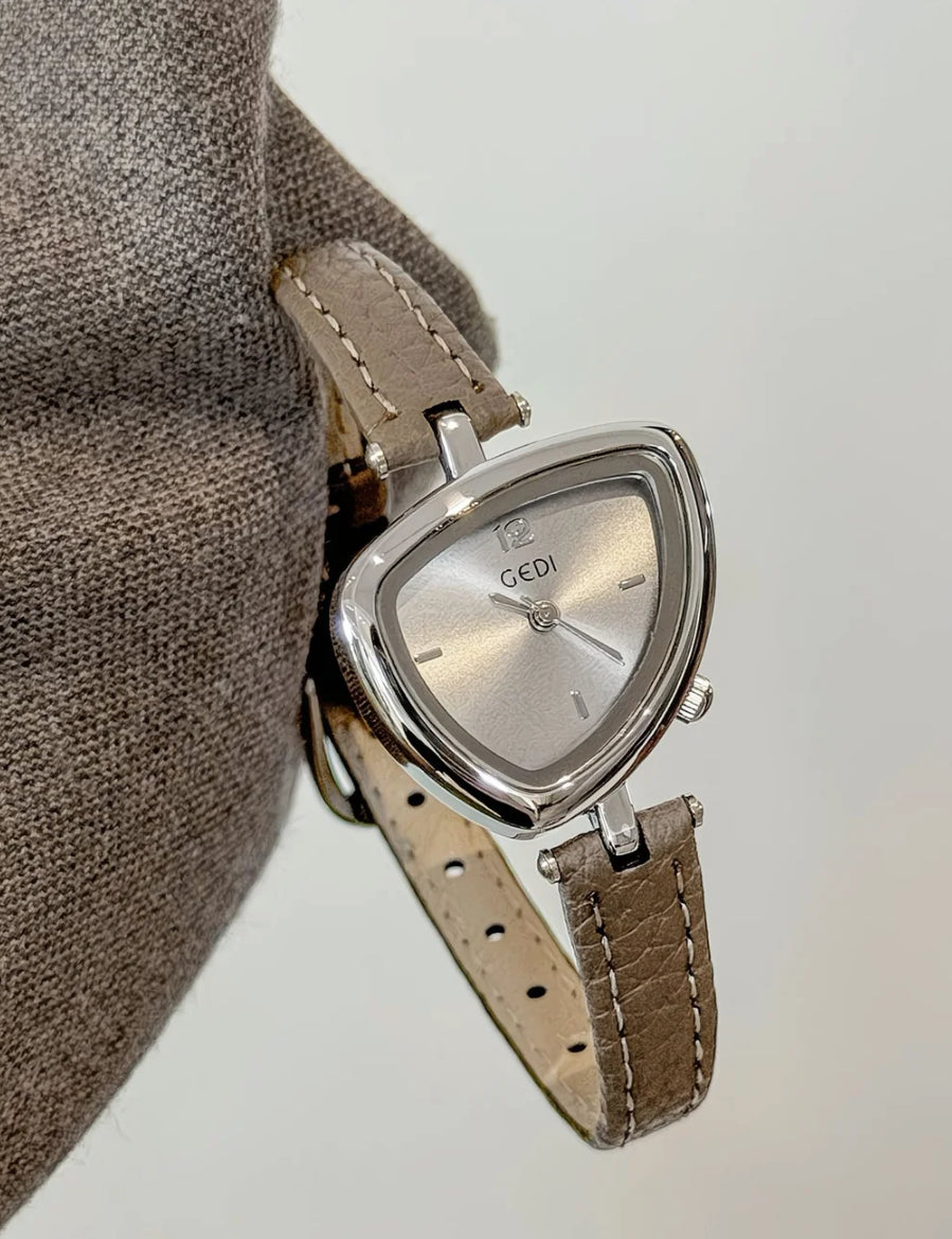 Gentle Grey irregular ladies leather watch