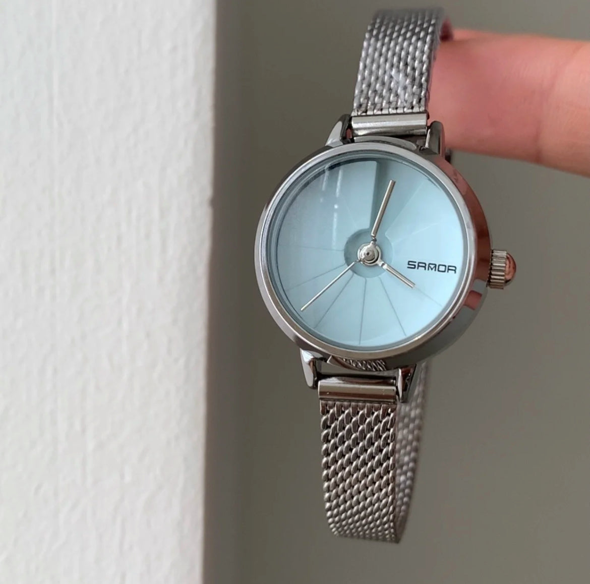 Vintage Blue Dial Series Silver Women's Watch