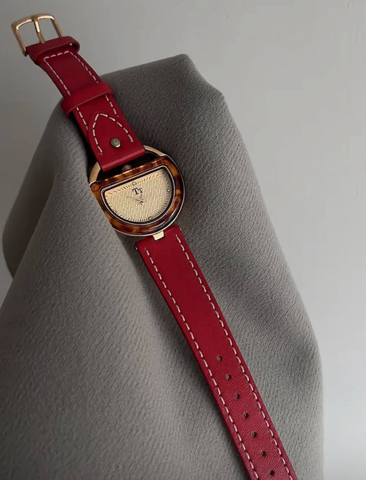 Luxury Semi-Circular Leather Watch
