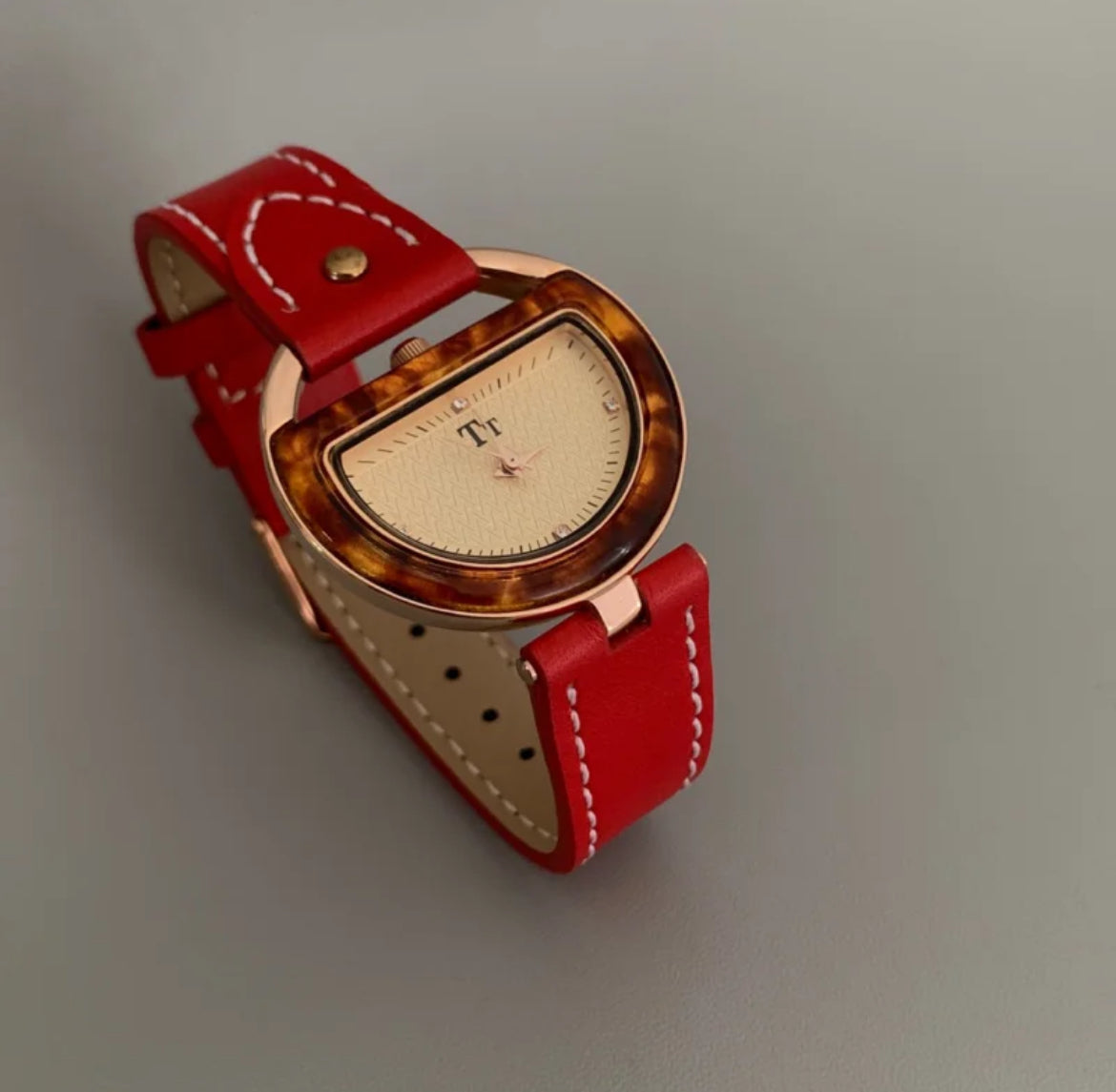 Luxury Semi-Circular Leather Watch