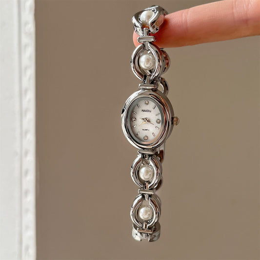 Vintage Pearl Oval Women's Watch