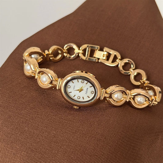 Vintage Pearl Oval Women's Watch