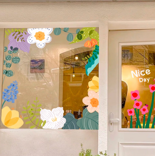 Static Garden view Glass Stickers (no glue)