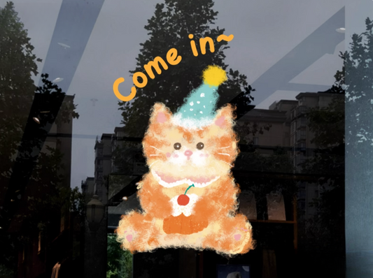 Static Cat Glass Stickers (no glue)