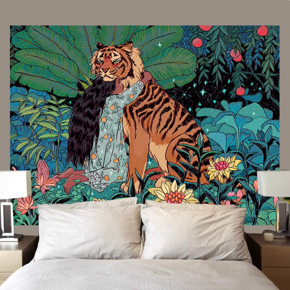 Vintage Tiger Wall Hanging Cloth