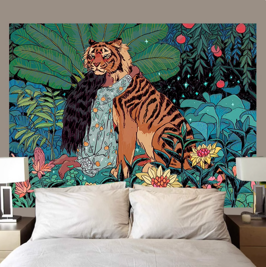 Vintage Tiger Wall Hanging Cloth