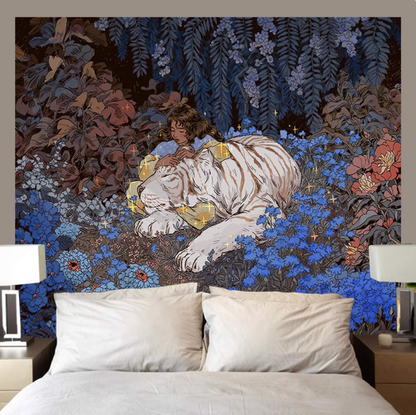 Vintage Tiger Wall Hanging Cloth