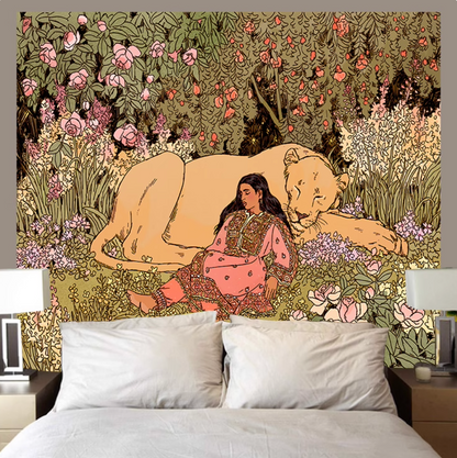 Vintage Tiger Wall Hanging Cloth