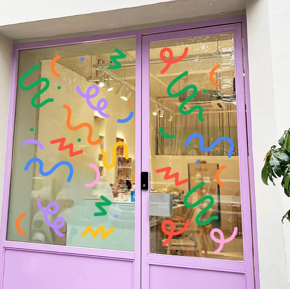 Static Line Glass Stickers (no glue)