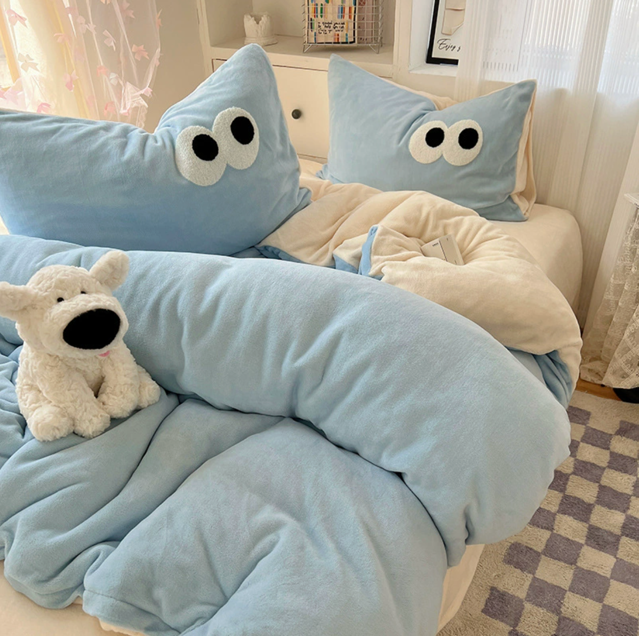 Cute Winter Plush Bed Sheets Set (Fitted sheet）
