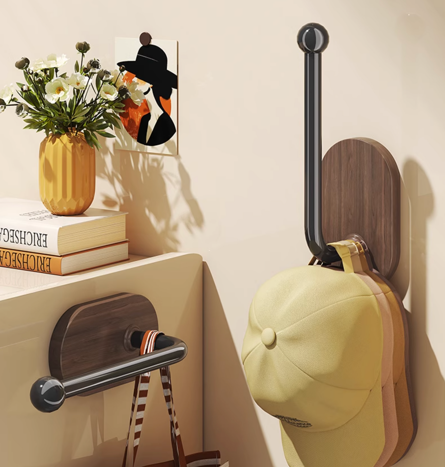 Vintage Wood Style Wall-mounted Clothes Hangers