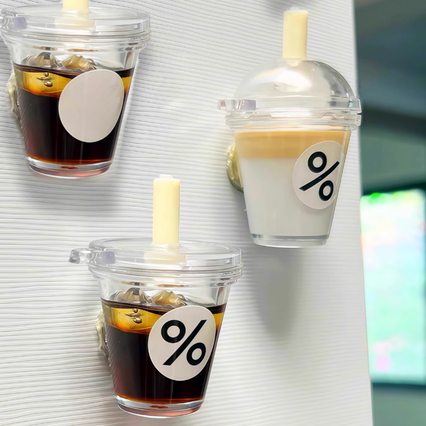 Simulated Miniature Iced Americano Latte Refrigerator Magnets