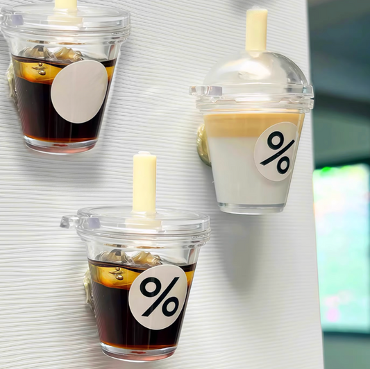 Simulated Miniature Iced Americano Latte Refrigerator Magnets