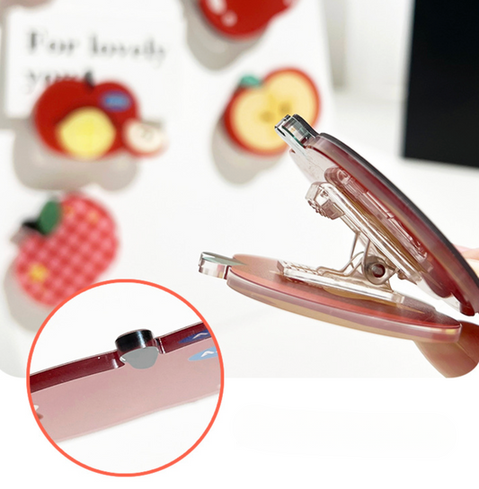 Clip-Type Apple Refrigerator Magnet Cartoon Red Magnet Adorable Decorative Sticker Acrylic Fridge Magnet Whimsical Memo Holder Magnet For Refrigerator