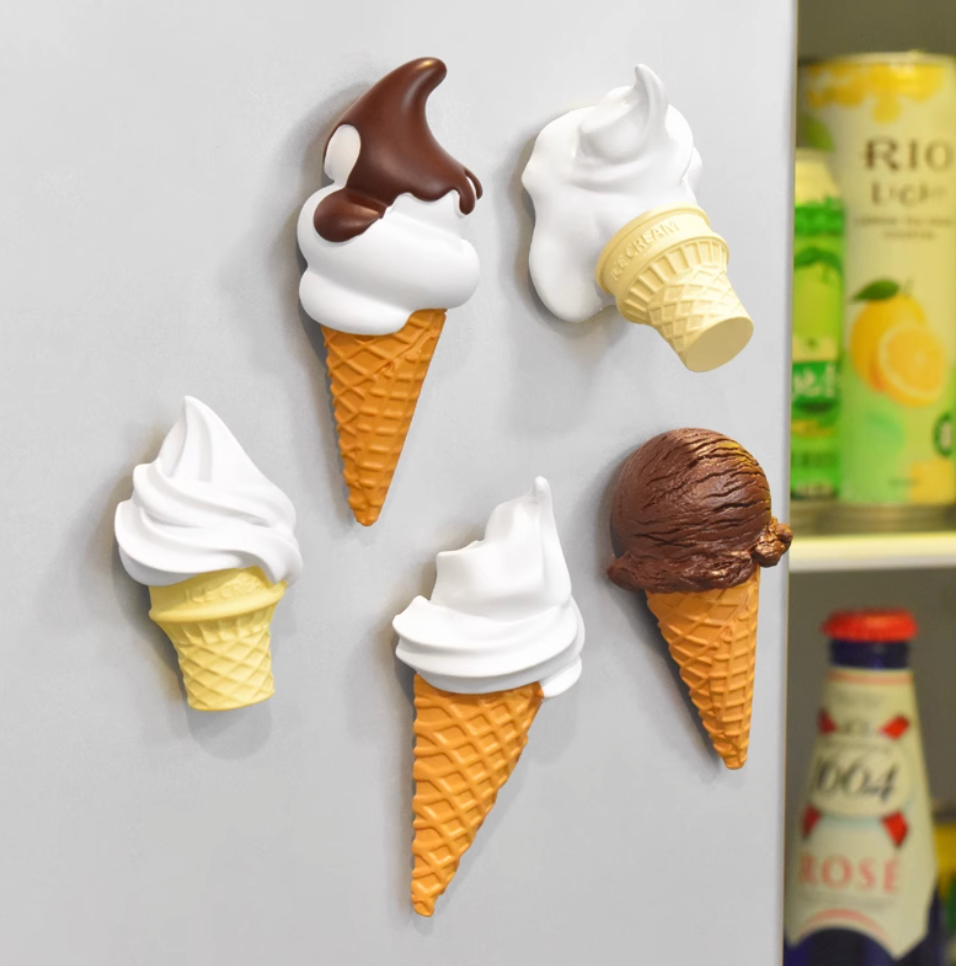 Summer Chocolate Ice Cream Refrigerator Magnets Cute Fridge Stickers Food Magnetic Buckle For Kitchen Home Decoration