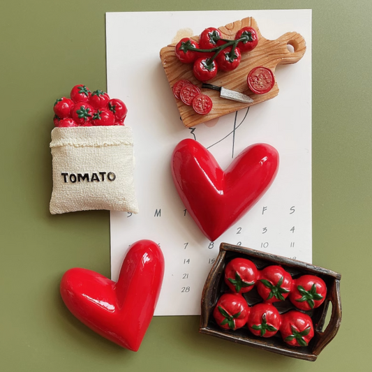 5 Pcs Bionic Food Fridge Magnet 3d Creative Simulation Food Tomato Cute Refrigerator Magnetic Stickers Photo Magnetic Sticker Decoration