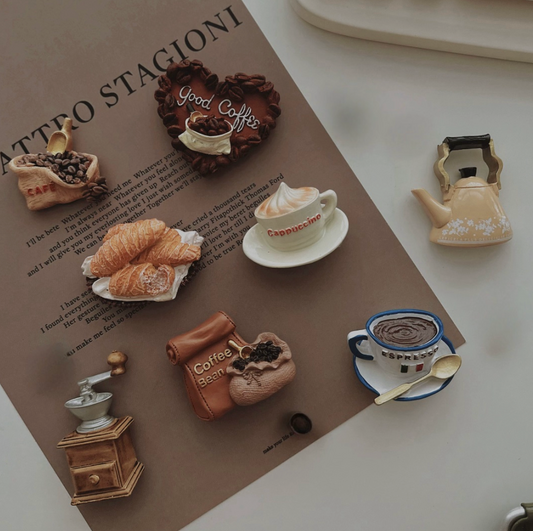8 PCS Coffee Fridge Magnet Set