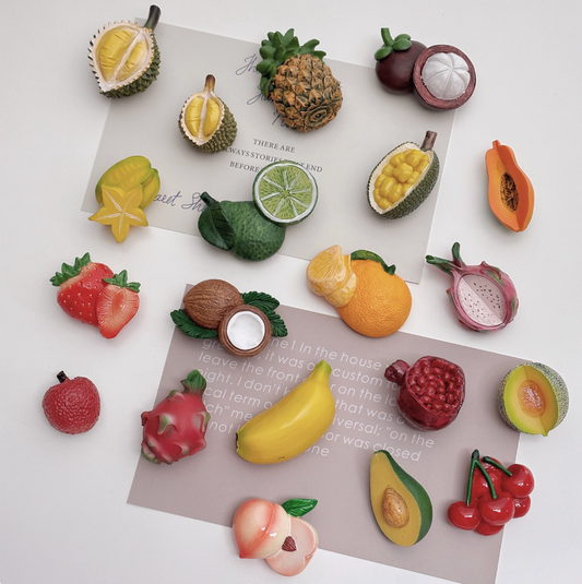 3D Cartoon Fruit Fridge Magnets Funny Food Simulation Model Refrigerator Magnetic Personalized Stickers For Message Decorative Magnet