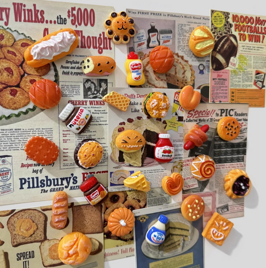 28 PCS Deluxe Bread Combination Fridge Magnet Set