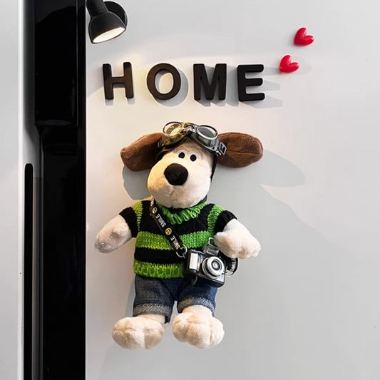 Plush Dog Refrigerator Magnet Decorative Dual-use Ins Style Message Board Stickers Cartoon Cute Soft Magnet Refrigerator Sti