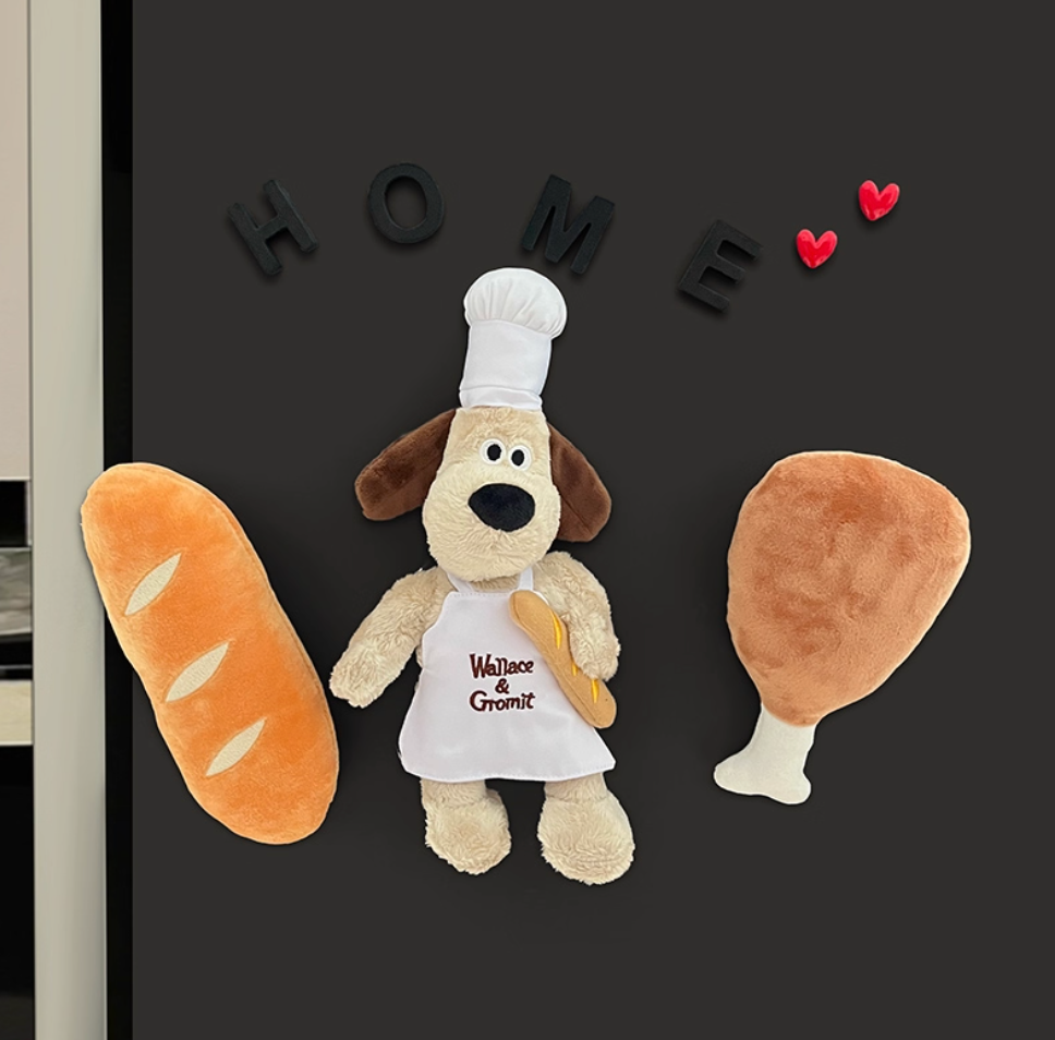 Plush Dog Refrigerator Magnet Decorative Dual-use Ins Style Message Board Stickers Cartoon Cute Soft Magnet Refrigerator Sti
