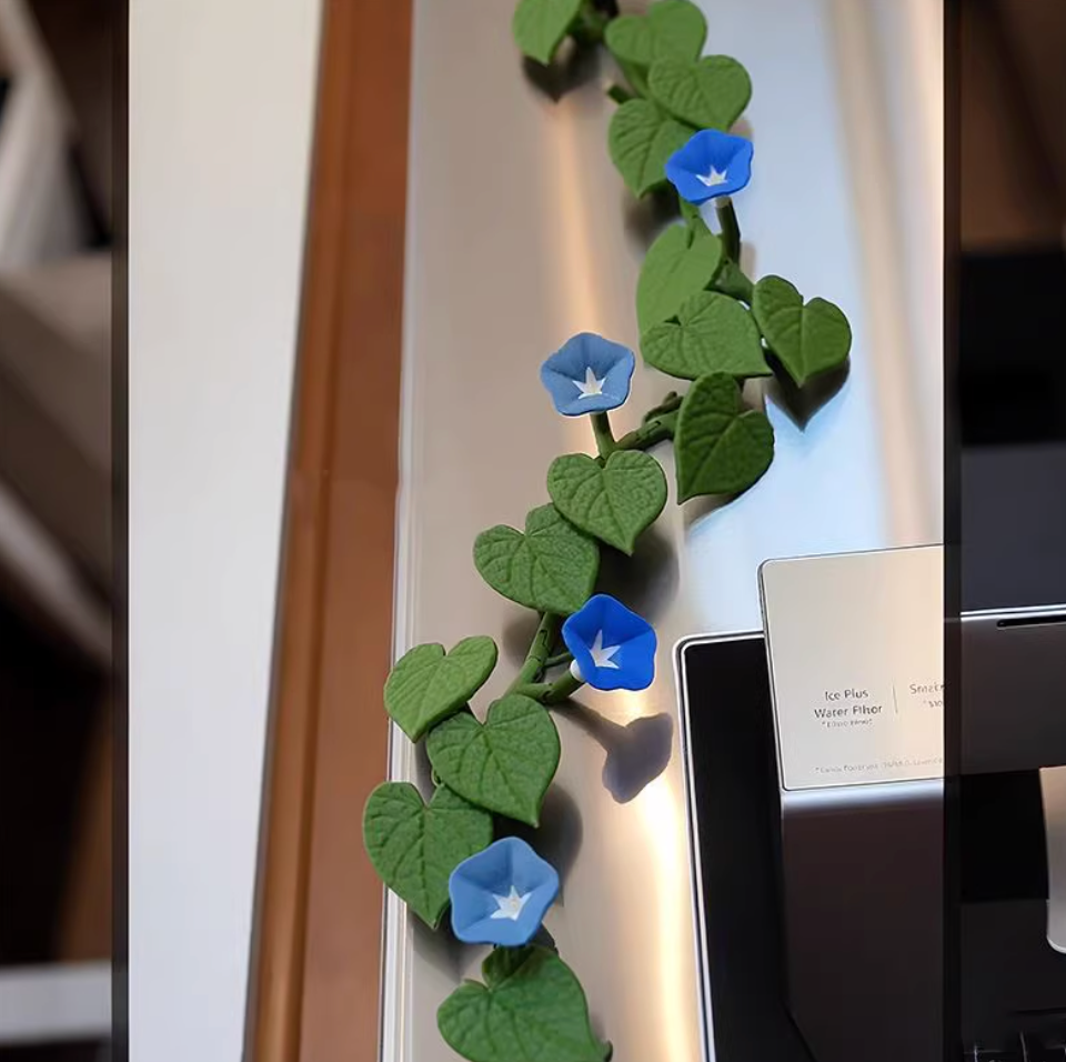 Morning Glory Fridge Magnets 3D Printed Ivy Fridge Magnet Plant Decorative Refrigerator Magnets Home Decoration
