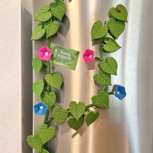 Morning Glory Fridge Magnets 3D Printed Ivy Fridge Magnet Plant Decorative Refrigerator Magnets Home Decoration
