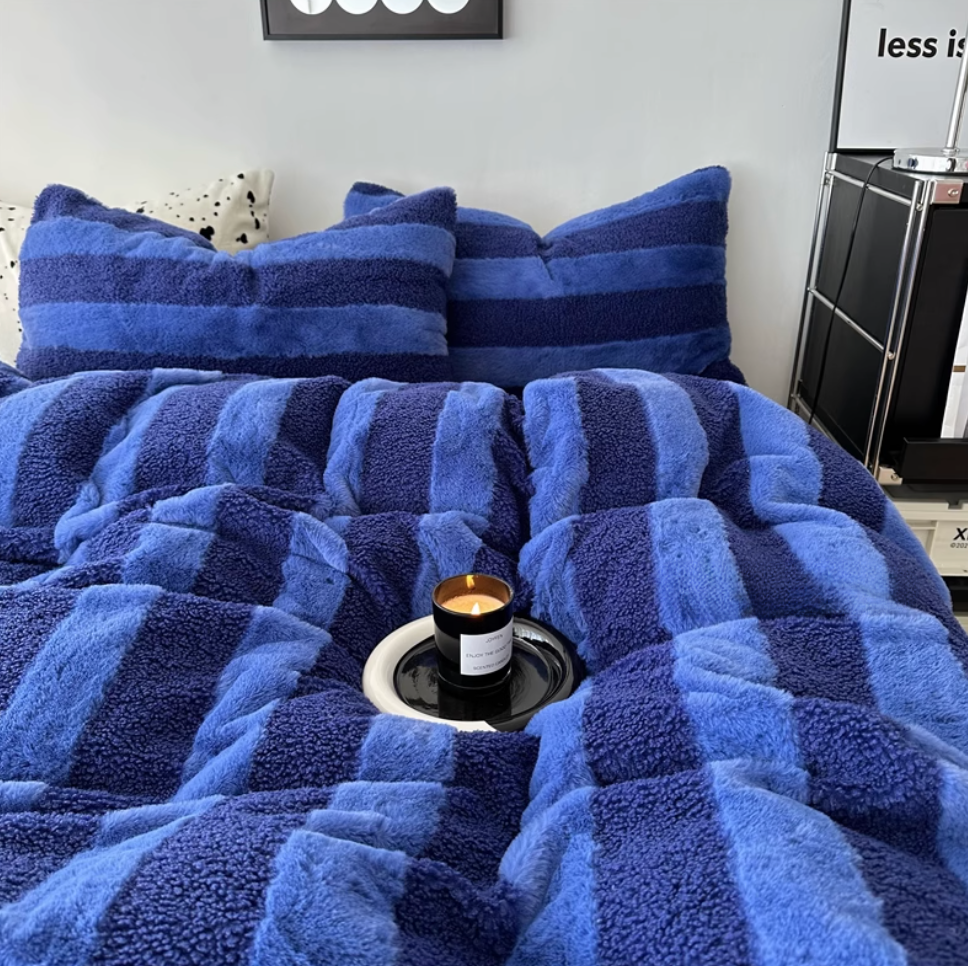 Thickened Winter Plush Bed Sheets Set (Fitted sheet）
