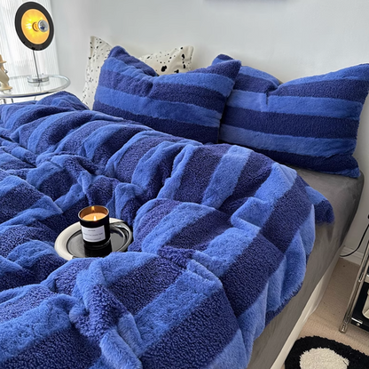 Thickened Winter Plush Bed Sheets Set (Fitted sheet）