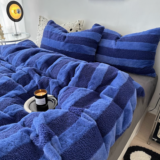 Thickened Winter Plush Bed Sheets Set (Fitted sheet）