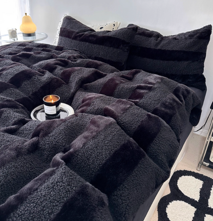 Thickened Winter Plush Bed Sheets Set (Fitted sheet）