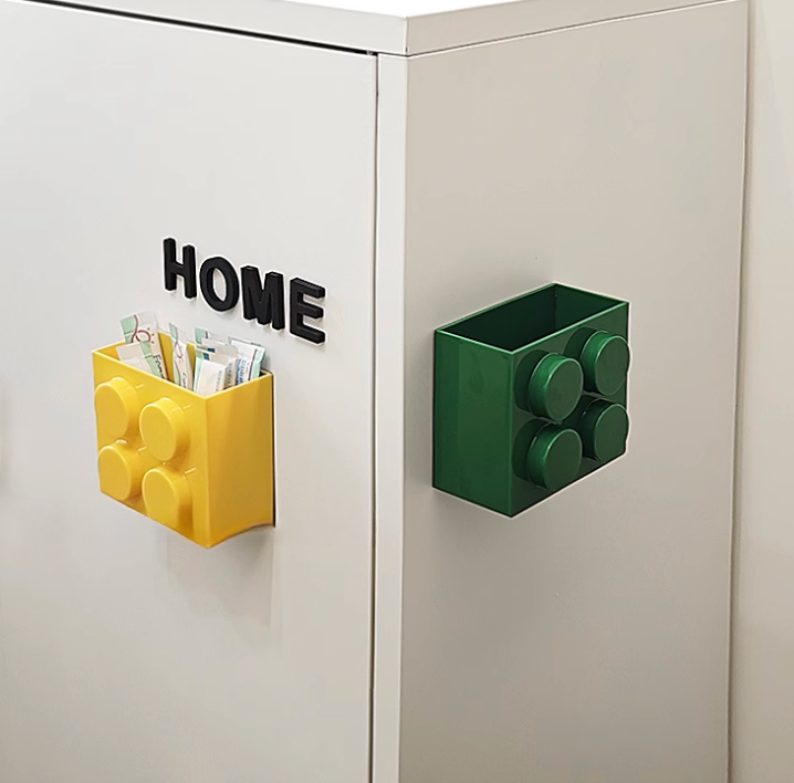 Building Blocks Refrigerator Storage Rack Magnetic Wall-mounted Sundry Items Storage Box Refrigerator Side Storage Rack