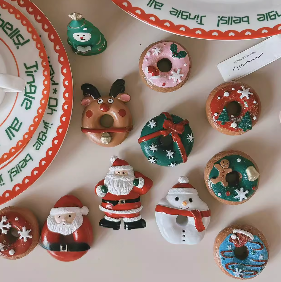 Christmas Decoration Refrigerator Magnets Christmas Donut Series Fridge Magnet
