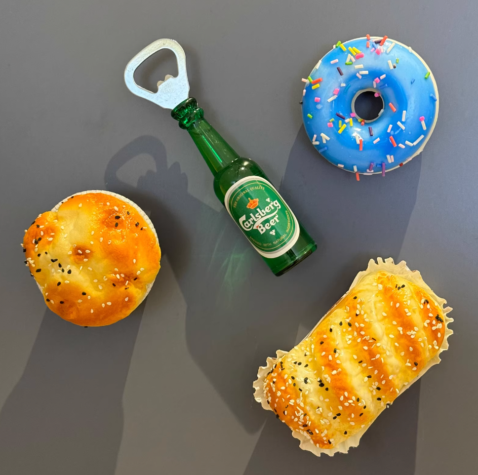 4 PCS Simulation Soft Rebound Bread Series Refrigerator Magnet Set