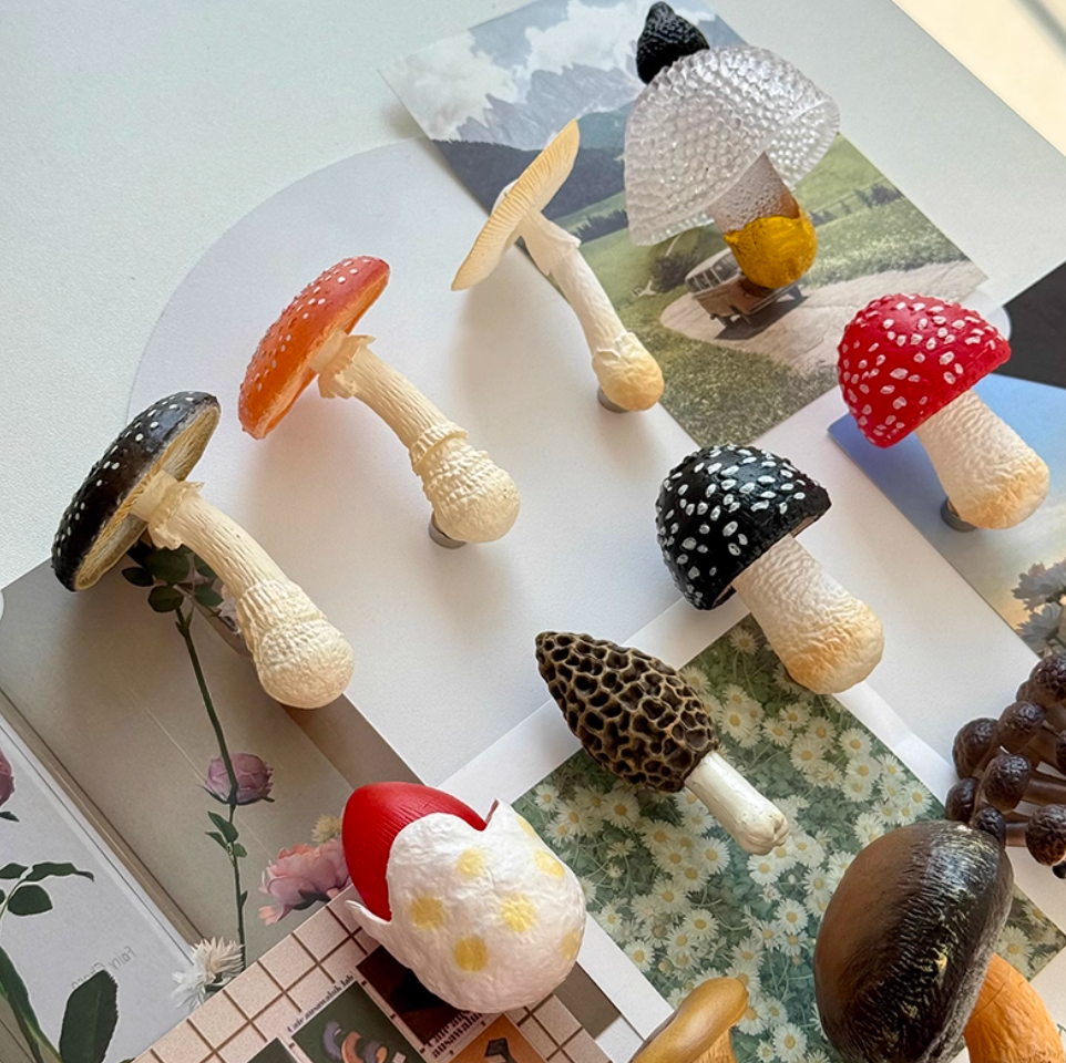 12 PCS Simulated Mushroom Fridge Magnet Set Creative Home Decor Realistic Fungus Magnetic Stickers