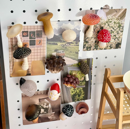 12 PCS Simulated Mushroom Fridge Magnet Set Creative Home Decor Realistic Fungus Magnetic Stickers