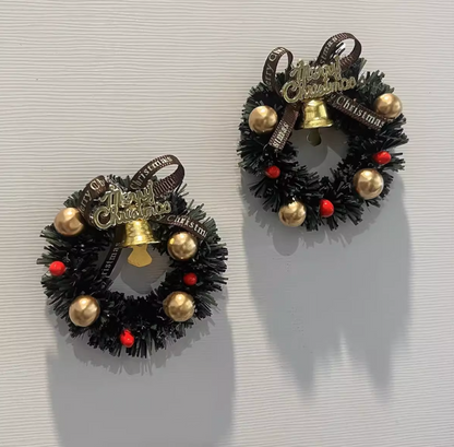 2Pcs Christmas Wreath Refrigerator Magnet