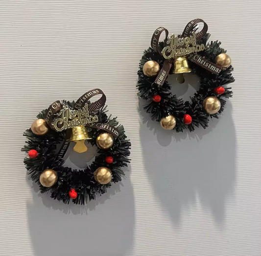 2Pcs Christmas Wreath Refrigerator Magnet