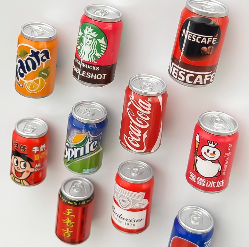 Cans Refrigerator Magnets Set (mini size)