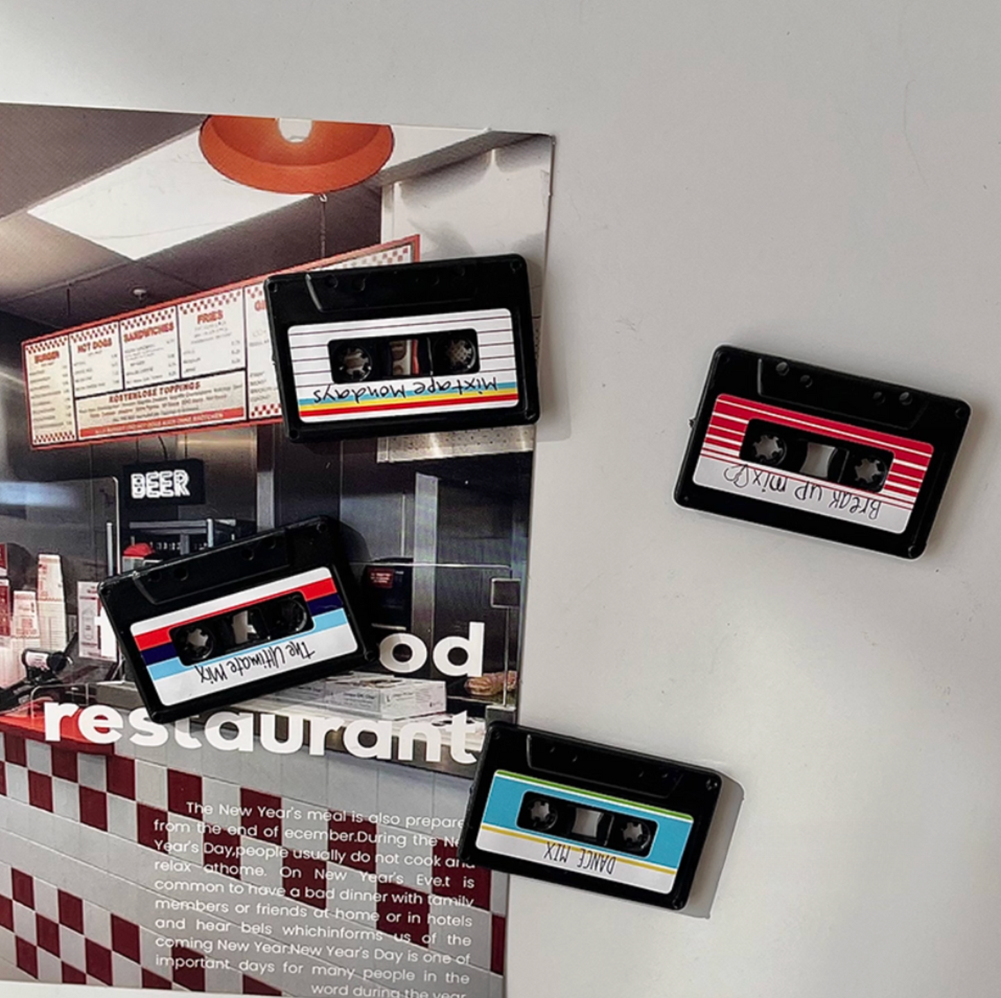 Vintage Vinyl Records Refrigerator Magnets Set