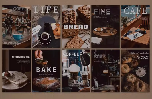 10 PCS Coffee Bread Wall Collage Kit Dorm Decor Prints Teens Stationery Gift