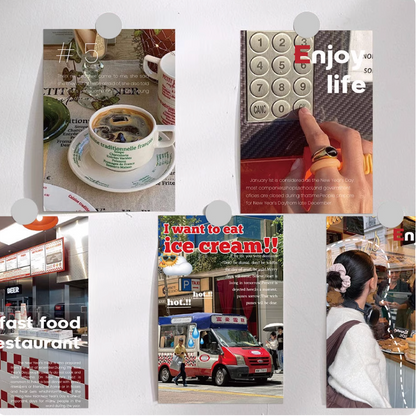 15 PCS Street View Wall Decoration Card, Refrigerator Decor, Room Decoration