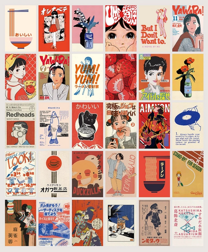 30PCS Showa Era Memories Wall Collage Kit, Refrigerator Decor, Dorm Photo Wall Decor For Teen Girls