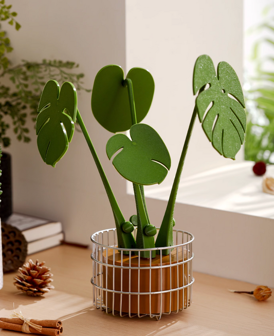 High-End Heat Insulation Mat Dining Table Decoration Artificial Green Plant Magnetic Anti-Scald Mat
