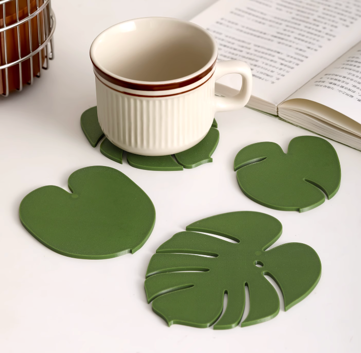 High-End Heat Insulation Mat Dining Table Decoration Artificial Green Plant Magnetic Anti-Scald Mat